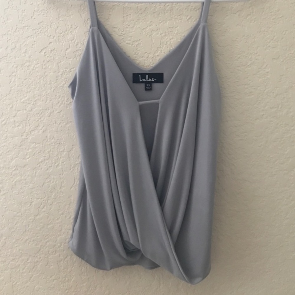 Silky Grey Lulu’s drape front top